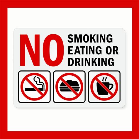 No Smoking Sign/Food and Drinks Not Allowed Sign Laminated/PVC/Sticker ...