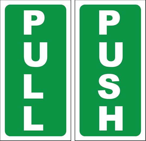 Buy PUSH - PULL DOOR SIGN/STICKER SELF ADHESIVE 180mm x 90mm Online at ...