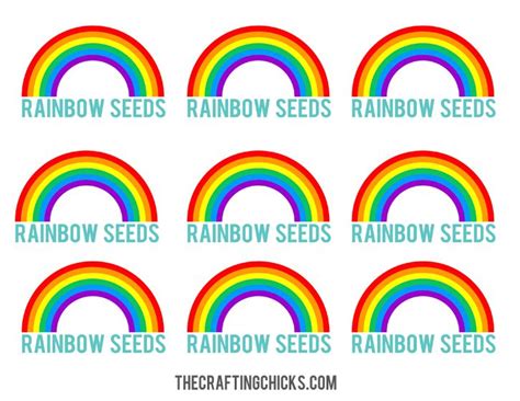 rainbow seeds are shown in different colors and sizes, with the words ...