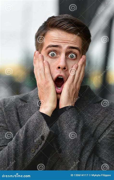 Funny Looking Face Expression Emotion Unexpected Reaction. Stock Image ...