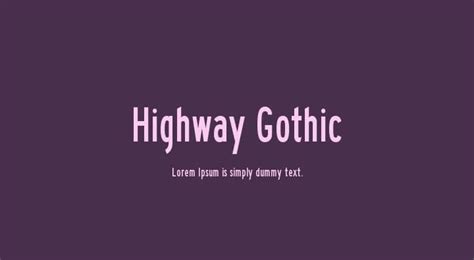 Highway Gothic Font Family Free Download - Cofonts