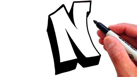 How to Draw the Letter N in Graffiti Style - EASY! - YouTube