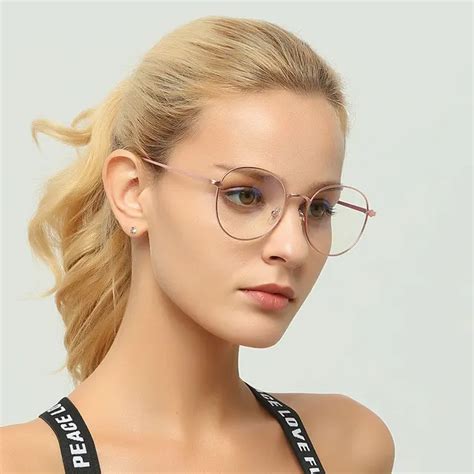 Korean Cheap Eyeglass Frames Vintage Round Clear Glasses Women Gold Men ...