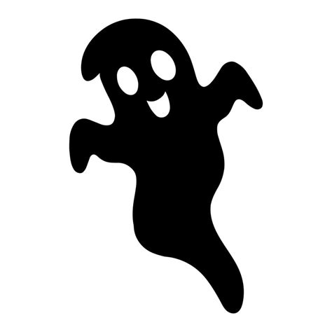 Cute ghost. Black silhouette. Design element. Vector illustration ...