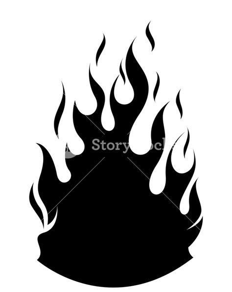 Fire Flame Vector Silhouette Royalty-Free Stock Image - Storyblocks