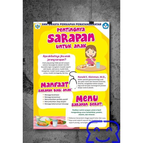 Jual Poster Pentingnya Sarapan Pagi untuk Anak dan Menu yang Dianjurkan ...