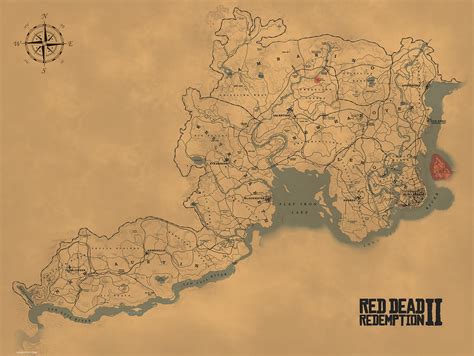 Complete Red Dead Redemption 2 Map | Map poster, Map, Red dead redemption