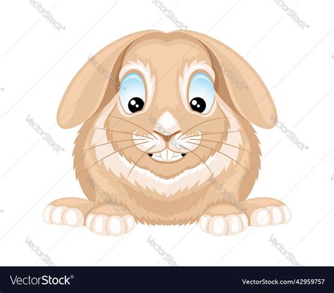 Cute animal smiling rabbit Royalty Free Vector Image