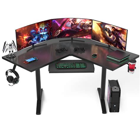 Buy Ecoprsio L Shaped Gaming Desk Corner Gaming Desk, Gaming Computer ...