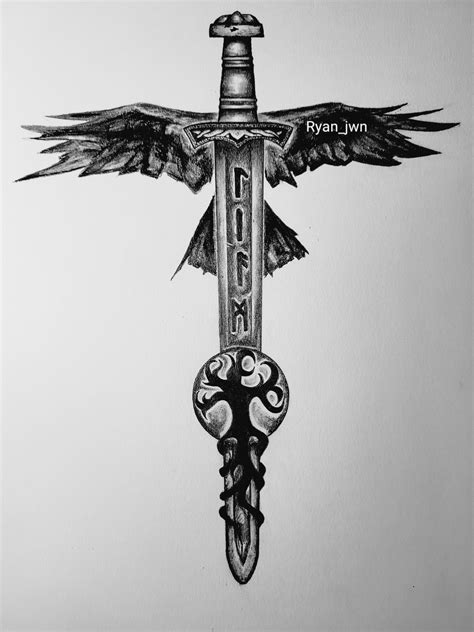 I drew a tattoo for my friend, kind of in the style of the "ulfberht ...