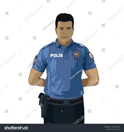 Male Turkish Police Wearing New Uniform Stock Vector (Royalty Free ...