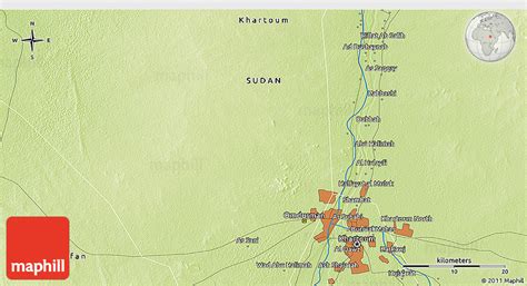 Physical 3D Map of Omdurman