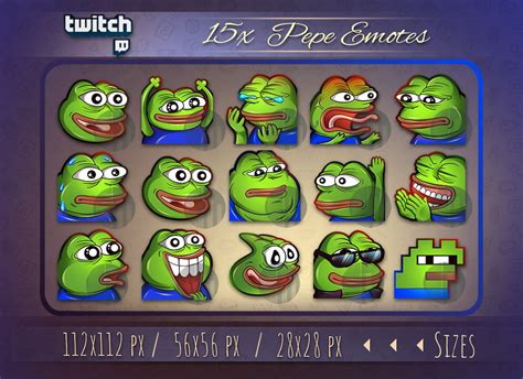 Pepe Meme Emote for Twitch, Discord or Youtube / Twitch Emotes / Pepe ...