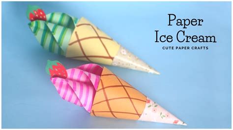 Paper Ice Cream Craft - YouTube