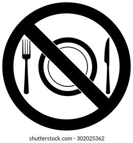 Vector Illustration No Eating Sign Stock Vector (Royalty Free ...