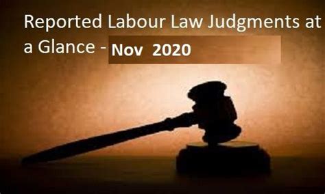 Latest Labour Law Judgments November 2020