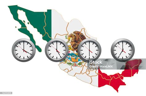 Time Zones In Mexico Concept 3d Rendering Isolated On White Background ...