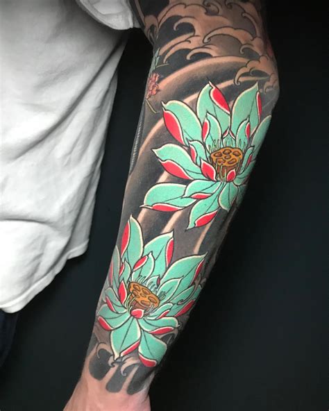 Japanese Lotus Flower Tattoo Men