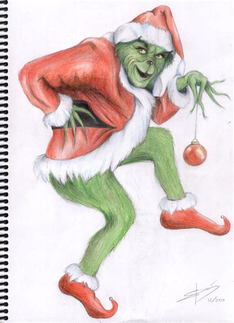 Grinch Drawing, Pencil, Sketch, Colorful, Realistic Art Images ...