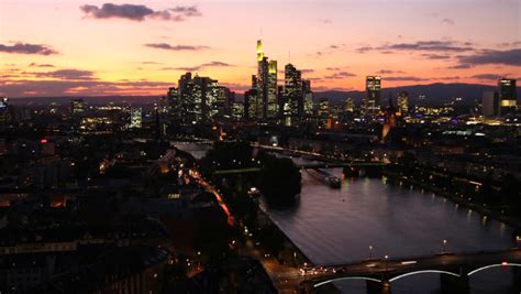 Frankfurt - Skyline at Sunset Stock Footage Video (100% Royalty-free ...