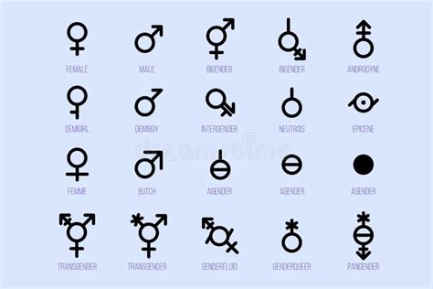 Set of Gender Symbols. Sexual Orientation Signs Stock Illustration ...