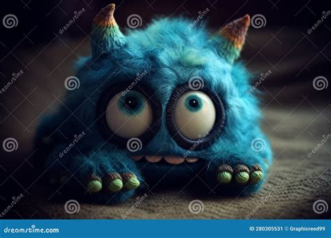 Ai Generative Funny Monster with Big Eyes. Halloween Concept. 3d ...