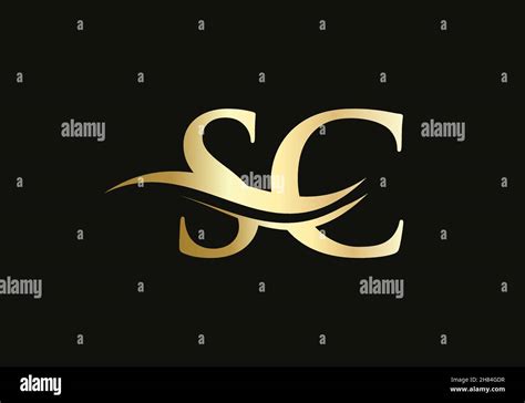 Initial Gold letter SC logo design. SC logo design with modern trendy ...