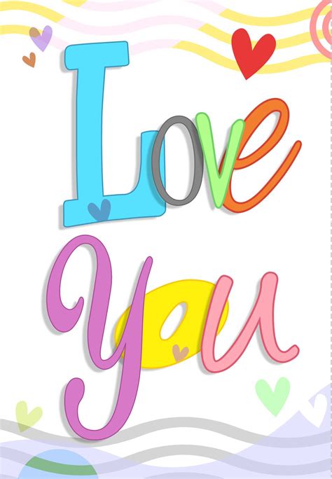 Free printable Love card - Love you | Greetings Island | Love you cute ...