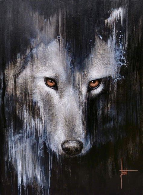 Wolf painting – Artofit