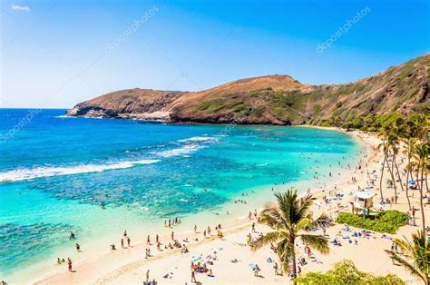 Snorkeling paradise Hanauma bay, Oahu, Hawaii Stock Photo by ...