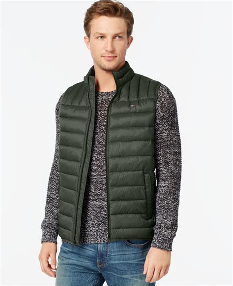 Tommy hilfiger Lightweight Puffer Vest in Green for Men | Lyst