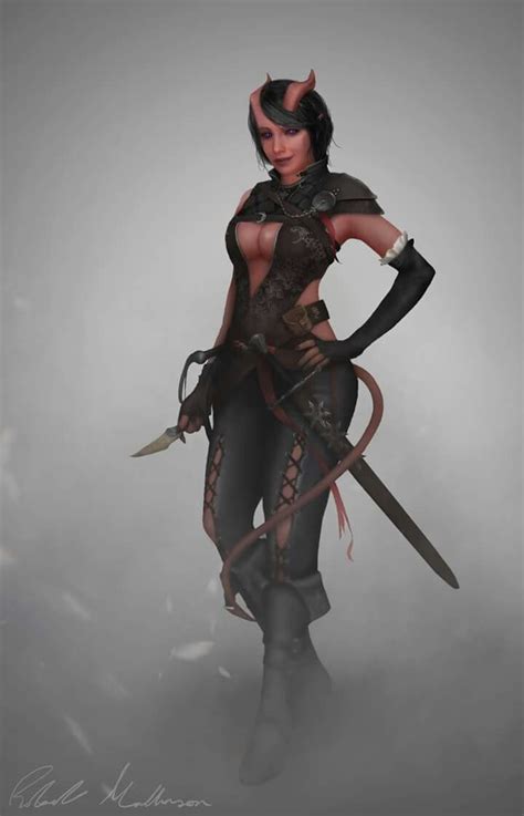 Female rogue tiefling | Tiefling female, Dungeons and dragons ...