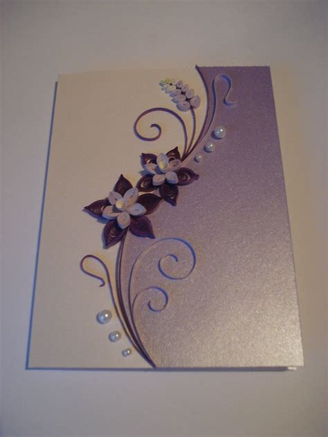 Quilled Paper Handmade Greeting Card with Flowers in Lilac by ...