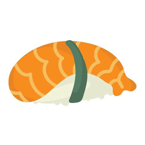 sushi roll with sesame, japanese food. Sushi roll cartoon style icon ...