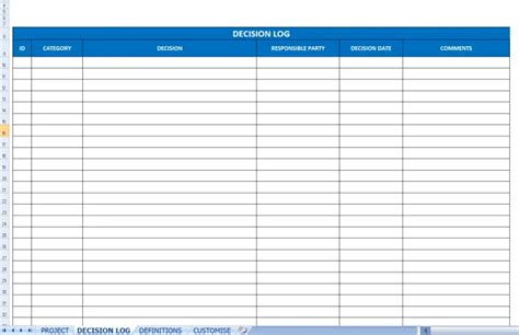 13 x Free Decision Log Template – Word, Excel, Google