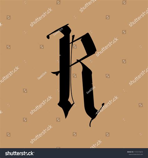 Letter R Gothic Style Alphabet Symbol Stock Illustration 1157215672 ...