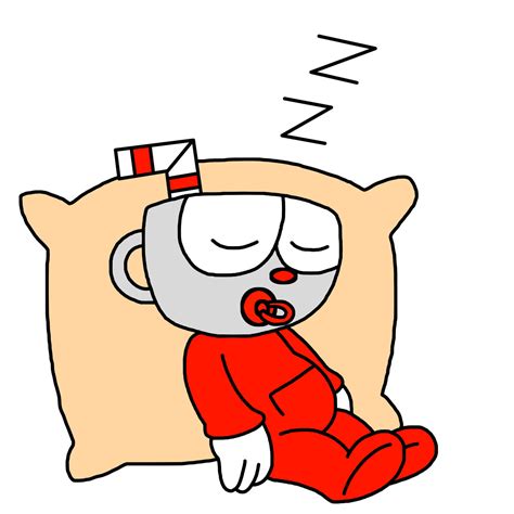 Baby Cuphead sleeping with pacifier by Ultra-Shounen-Kai-Z on DeviantArt