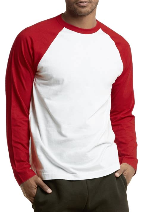 Blended - Men's Long Sleeve Baseball T-Shirt Jersey Raglan Two-Tone ...