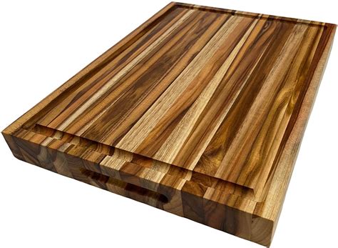 TABLA DE MADERA TECA PARA PICAR, CORTAR Y SERVIR - 30X40X4cm - MexIdea