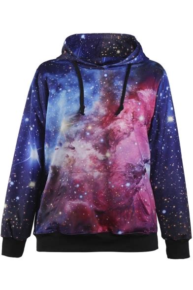 Women Sports Neon Galaxy Pullover Hoodie Sweatshirts - Beautifulhalo.com