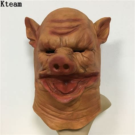 Newest Horror Pig Head Mask Halloween Party Cosplay Scary Pig Mask ...