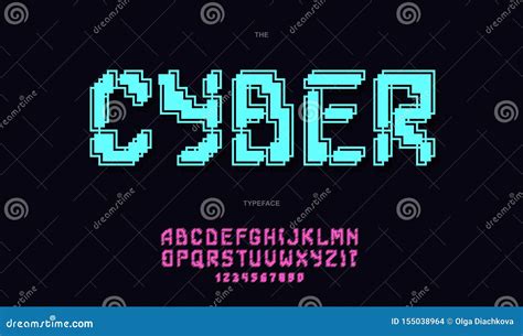 Vector Cyber Font Trendy Typography Style Stock Illustration ...