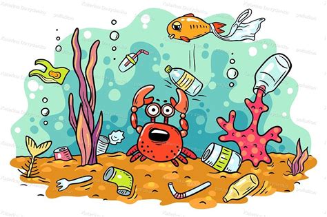 Photo Clipart, Image Clipart, Vector Clipart, Plastic In The Sea, No ...