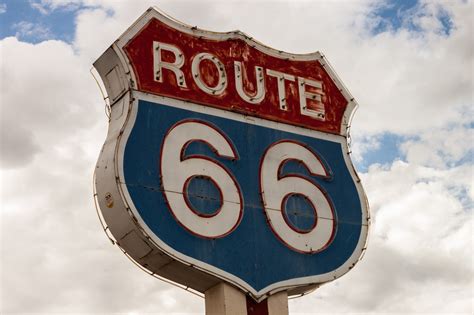 Route 66 Road Sign Neon Free Stock Photo - NegativeSpace