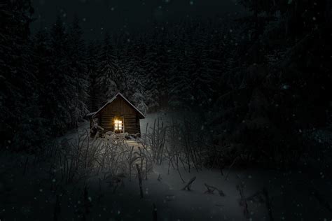 Cabin Winter Night · Free photo on Pixabay