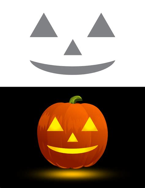 Printable Smiley Jack-o'-lantern Face Pumpkin Stencil