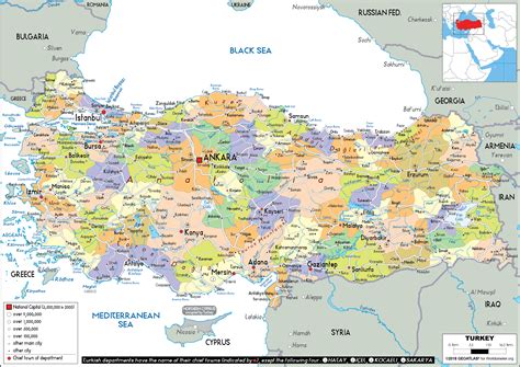 Turkey Map (Political) - Worldometer