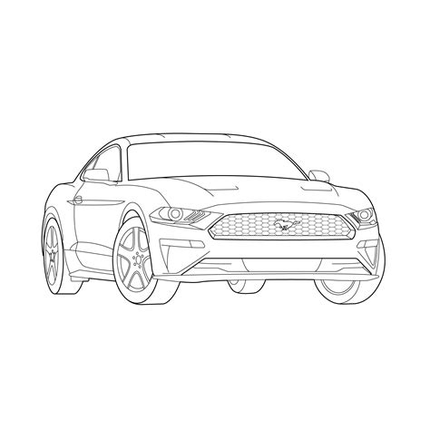 Ford Mustang 2022 Vector Line Drawing Illustration - Etsy