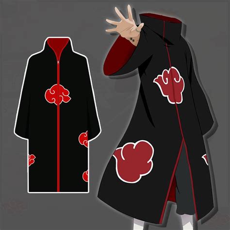 Buy Naruto Akatsuki Cloak Mens Cosplay Costume Uniform Japanese Anime ...