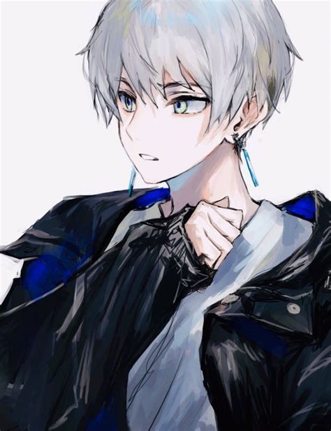 #animeboy #art #artwork | Anime boy hair, White hair anime guy, Anime ...